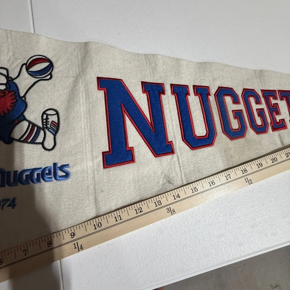 Vintage Denver Nuggets Felt Pennant 1974 Maxie Miner Mascot NBA Basketball 34in